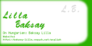 lilla baksay business card